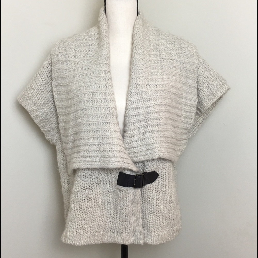 Ann Taylor knit vest with leather buckle size M